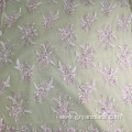 Pink Rhinestion Handwork Embroidery Fabric